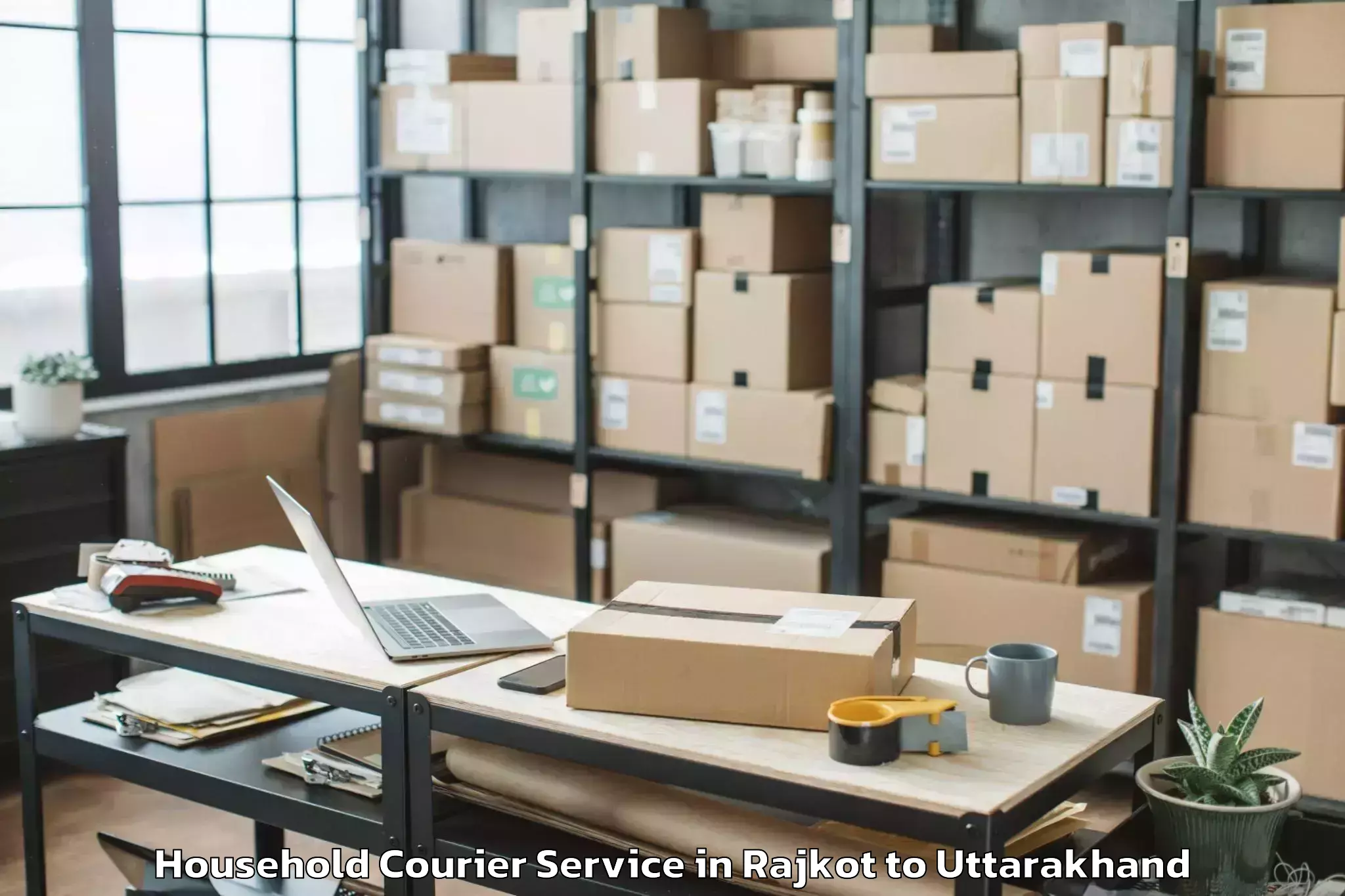 Top Rajkot to Lansdowne Household Courier Available